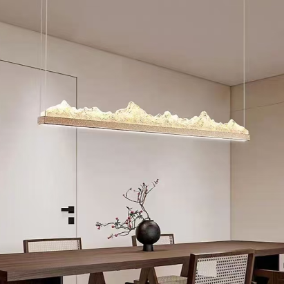 Lustră LED suspendată Nivalis 27W, 120 cm, dimabilă cu telecomandă, auriu