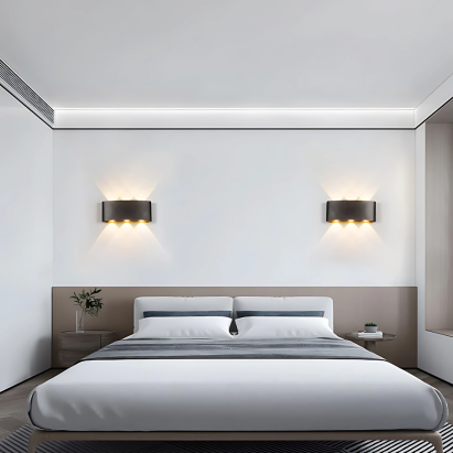 Aplica LED exterior Ellis 6W cu 6 surse, lumină caldă 3000K, IP65, negru