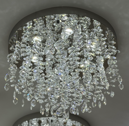 Candelabru LED cu cristal LLC210/550CH rotund, 30W, crom lucios, 3 nuanțe lumină