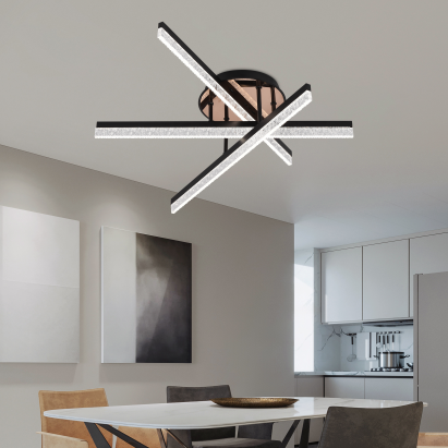 Lustră LED modernă cu telecomandă LT179/3BK, 41W, 3 elemente, dimabilă, negru