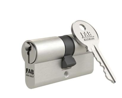 Cilindru usa FAB 30/30 mm, nichel satinat, pentru inchidere temporara, 3 chei