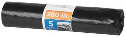 Saci Strend Pro 280 L pentru moloz, extra rezistenți, negri, set 5 bucăți