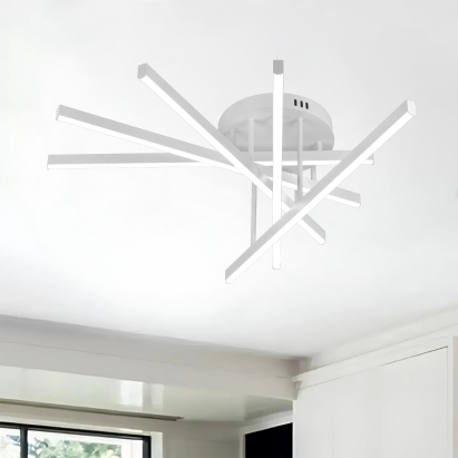 Lustră LED GIO 68W cu telecomandă, 5 elemente, dimabilă, albă