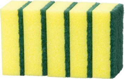 Set bureți de vase Vileda Tip Top, cu strat abraziv, 5 bucăți (3+2)