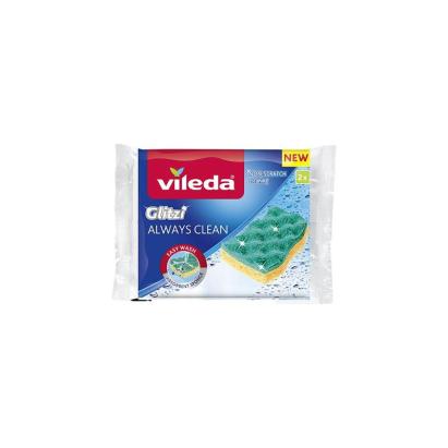 Bureți de vase Vileda Glitzi Always Clean, anti-zgâriere, 2 bucăți