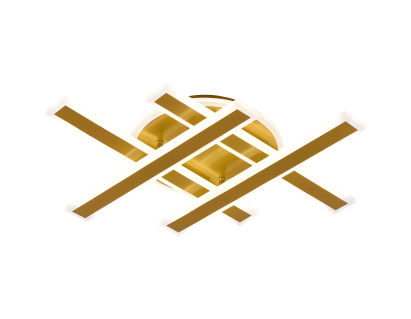 Lustră LED dimabilă 79W cu telecomandă, 3 nuanțe, auriu, LT755/4GD