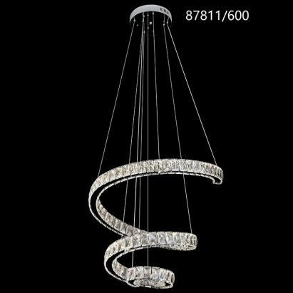 Candelabru LED din cristal argintiu 60 cm, dimabil, 3 nuanțe (CC87811/600CH)
