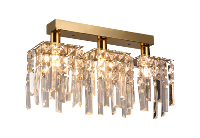 Candelabru din cristal CC180/3GD auriu, 3xE14, 35x6x9 cm, interior