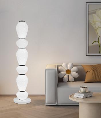 Lampadar LED modern 82W cu telecomandă, 120 cm, negru, 3 temperaturi