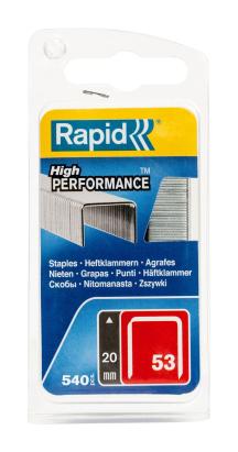 Capse Rapid 53, 20 mm, pentru capsator, set 540 bucati galvanizate