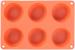 Formă din silicon MagicHome pentru 6 brioșe/muffin, roșie, 23,7x16x3 cm