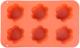 Formă din silicon MagicHome pentru 6 muffins, model floare, roșie 28,6x17,2 cm