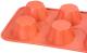 Formă din silicon MagicHome pentru 6 muffins, model floare, roșie 28,6x17,2 cm