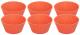 Set 6 forme din silicon MagicHome pentru cupcake, roșii, 6,5x6,5x3 cm