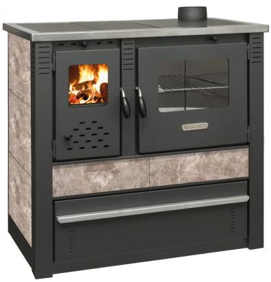 Sporac pe lemne Panonia mocca cu cuptor si plite, evacuare dreapta