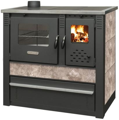 Soba de gătit pe lemne Panonia, mocca, cu evacuare pe stânga