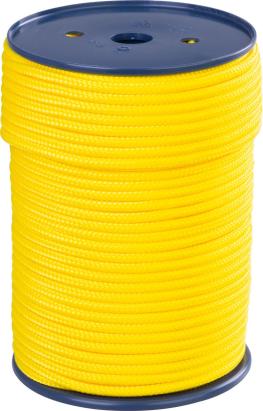 Frânghie PPV împletită Strend Pro Premium 6 mm, cu miez, 100 m, galbenă