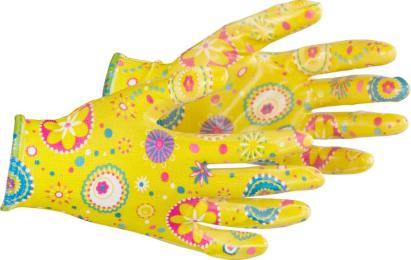 Mănuși de grădinărit Strend Pro Lily, nitril, galbene, mărimea M (08)