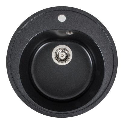 Chiuvetă de bucătărie din granit Elefant Premium Luna, negru, 510 mm