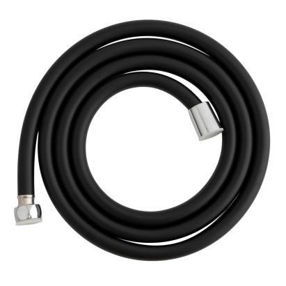 Furtun de duș din silicon negru mat 175 cm, flexibil anti-răsucire, Fleko