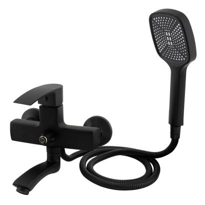 Baterie cadă Mixxus Magnum 009, negru mat, monocomandă cu set duș inclus