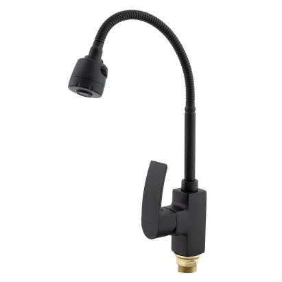 Baterie de bucătărie neagră mată Mixxus Magnum 011 cu duș flexibil 2 funcții