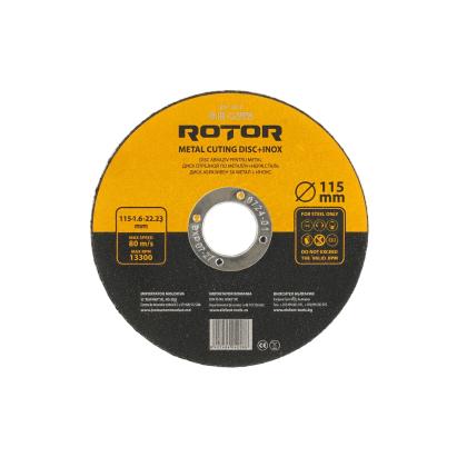 Disc de tăiere pentru metal și inox ROTOR 115x1,6x22,23 mm