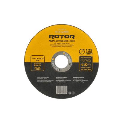 Disc abraziv de taiere metal si inox ROTOR 125x1,6x22,23 mm