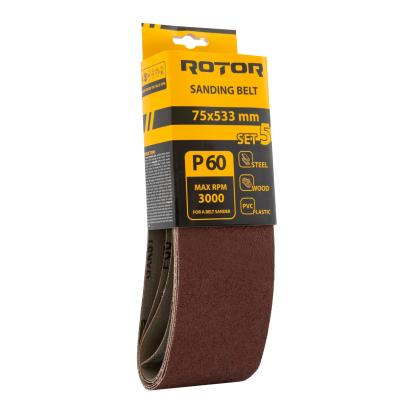 Benzi de șlefuit ROTOR P60 75x533 mm, set 5 pentru șlefuitor cu bandă