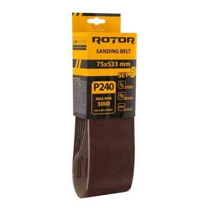 Benzi de șlefuit ROTOR P240, 75x533 mm, set 5 bucăți pentru finisaj fin