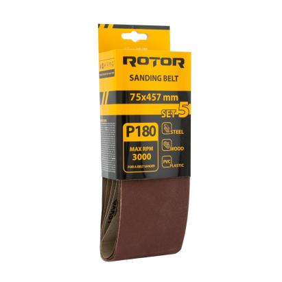 Benzi de șlefuit ROTOR P180, 75x457 mm, set 5 – finisaj fin