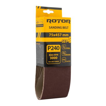 Benzi abrazive pentru șlefuit Rotor P240 75x457 mm, set 5, pentru finisaj fin