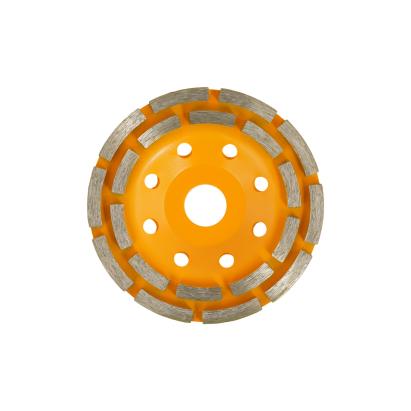 Disc cupă diamantat ROTOR 125 mm, rand dublu, pentru șlefuire beton și piatră