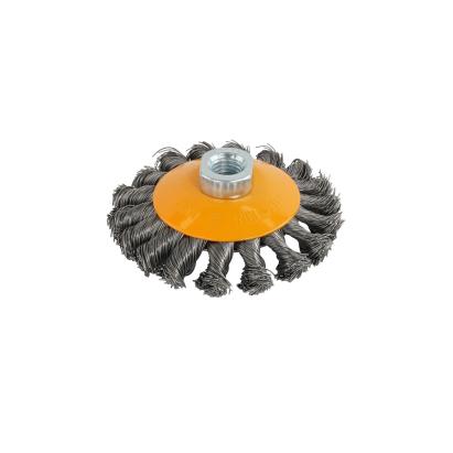 Perie de sârmă conică cu noduri Rotor 100 mm, prindere M14, oțel