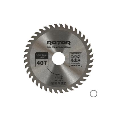 Disc pentru tăiere lemn ROTOR 125 mm, 40 dinți (40T), prindere 22,23 mm