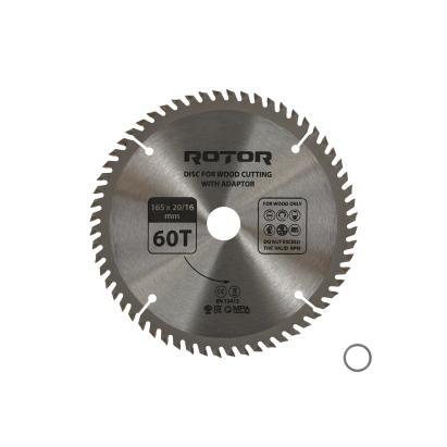 Disc circular pentru tăiere lemn ROTOR 165 mm, 60T, cu adaptor 20/16