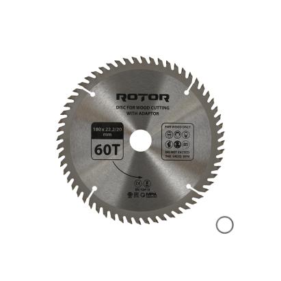 Disc circular pentru taiat lemn ROTOR 180 mm, 60T, cu adaptor 20/16 mm