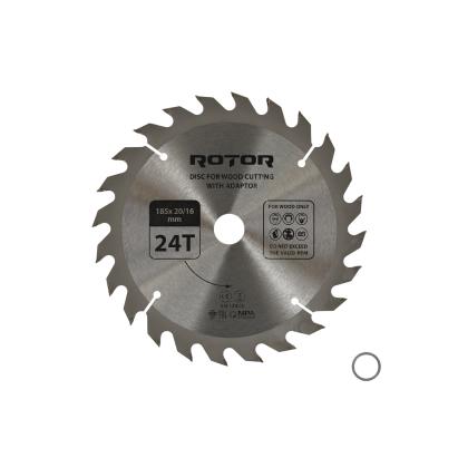 Disc circular pentru lemn Rotor 185 mm, 24T, alezaj 20/16 mm cu adaptor