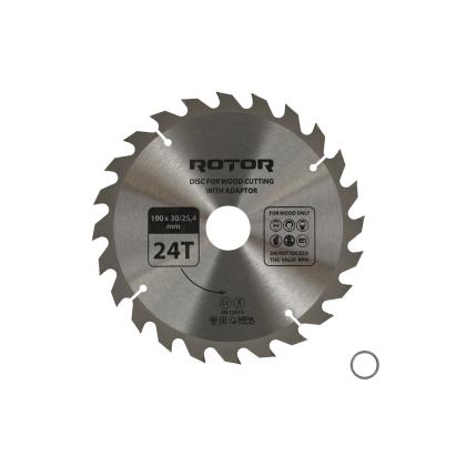 Disc circular pentru taiat lemn ROTOR 190 mm, 24T, alezaj 30/25,4 cu adaptor