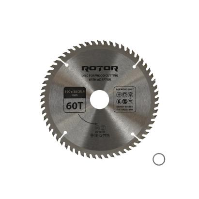 Disc circular pentru taiat lemn ROTOR 190 mm, 60T, 30/25,4 cu adaptor