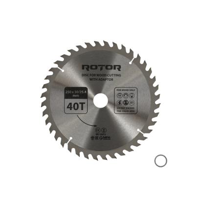 Disc circular pentru lemn ROTOR 250 mm, 40T, alezaj 30/25,4 cu adaptor inclus