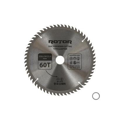 Disc circular pentru taiat lemn Rotor 250 mm, 60T, prindere 30/25,4 cu adaptor