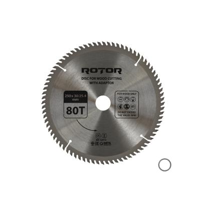 Disc circular pentru taiat lemn Rotor 250 mm, 80T, 30/25,4 mm cu adaptor