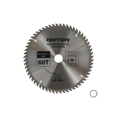 Disc circular pentru taiat lemn ROTOR 255 mm, 60T, cu adaptor 30/25,4 mm