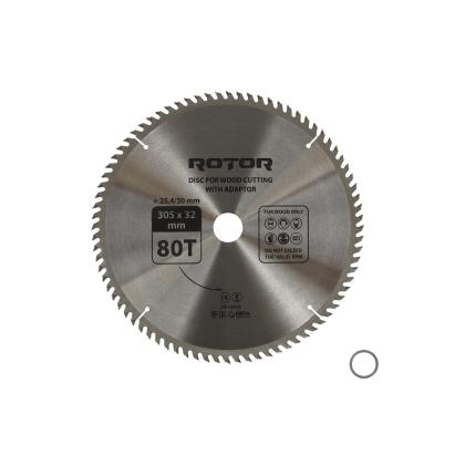 Disc circular pentru taiat lemn ROTOR 305 mm, 80T, cu adaptor 32/30/25,4