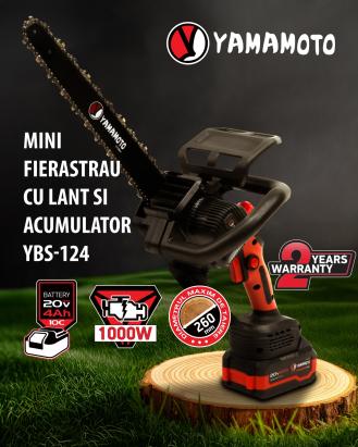 Mini drujbă pe acumulator Yamamoto YBS-124 12”, brushless, 20V 4Ah cu încărcător