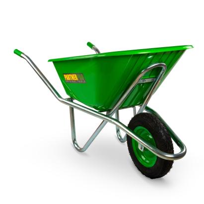 Roabă PartnerPro 100L cuvă din plastic, roată pneumatică și cadru galvanizat