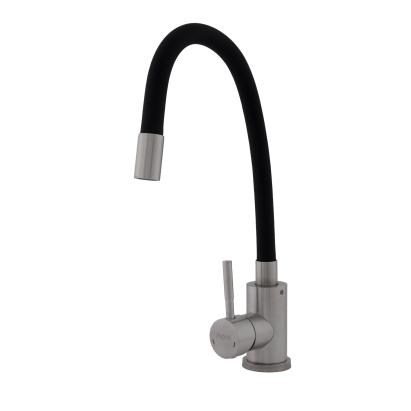 Baterie bucătărie Flow FB-011 neagră, pipă flexibilă, inox SUS 304