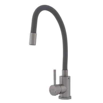 Baterie de bucătărie Flow FB-011 gri mat, inox SUS 304, cu pipă flexibilă