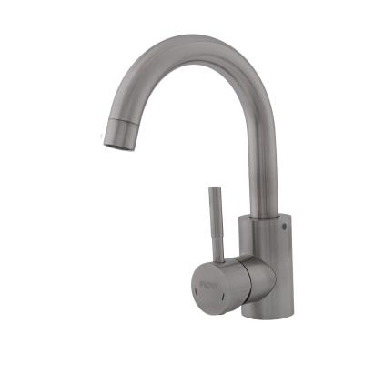 Baterie lavoar FB-01 C din inox SUS 304, crom mat, cu rotire 360°